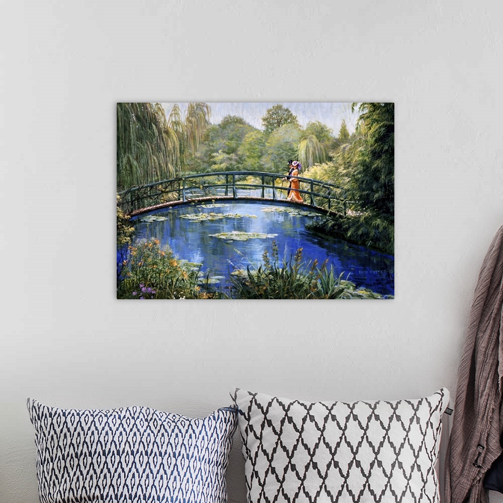 A bohemian room featuring Monet Garden II