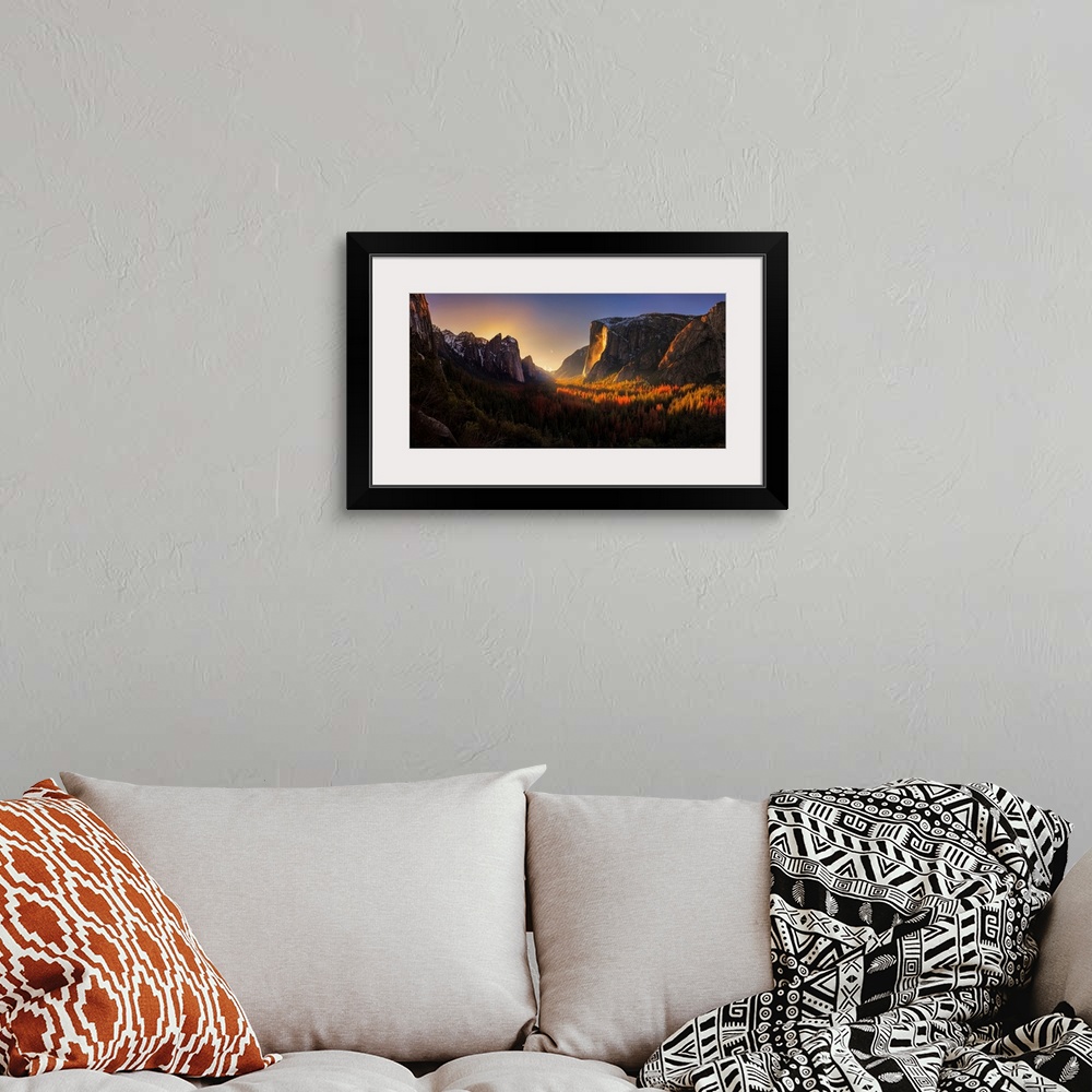 A bohemian room featuring Yosemite Firefall