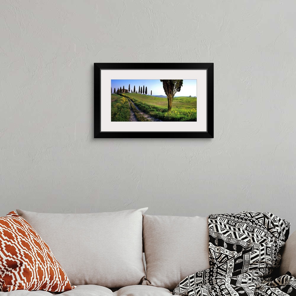 A bohemian room featuring Italy, Italia, Tuscany, Toscana, Orcia Valley,Val d'Orcia, Typical landscape