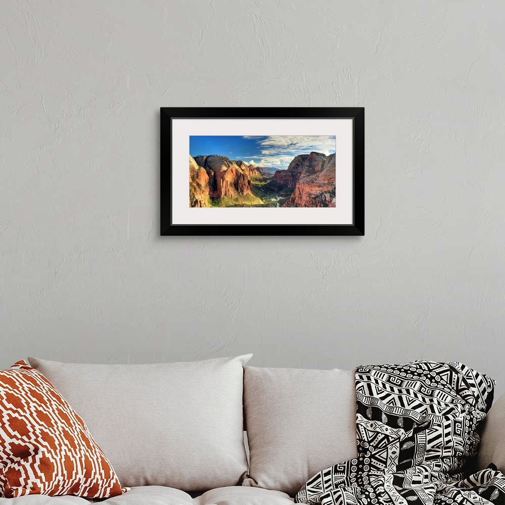 A bohemian room featuring USA, Utah, Zion National Park, Zion Canyon from Angel's Landing