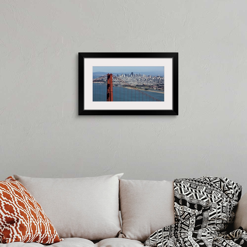 A bohemian room featuring The Golden Gate Bridge, San Francisco, California - Aerial Photograph
