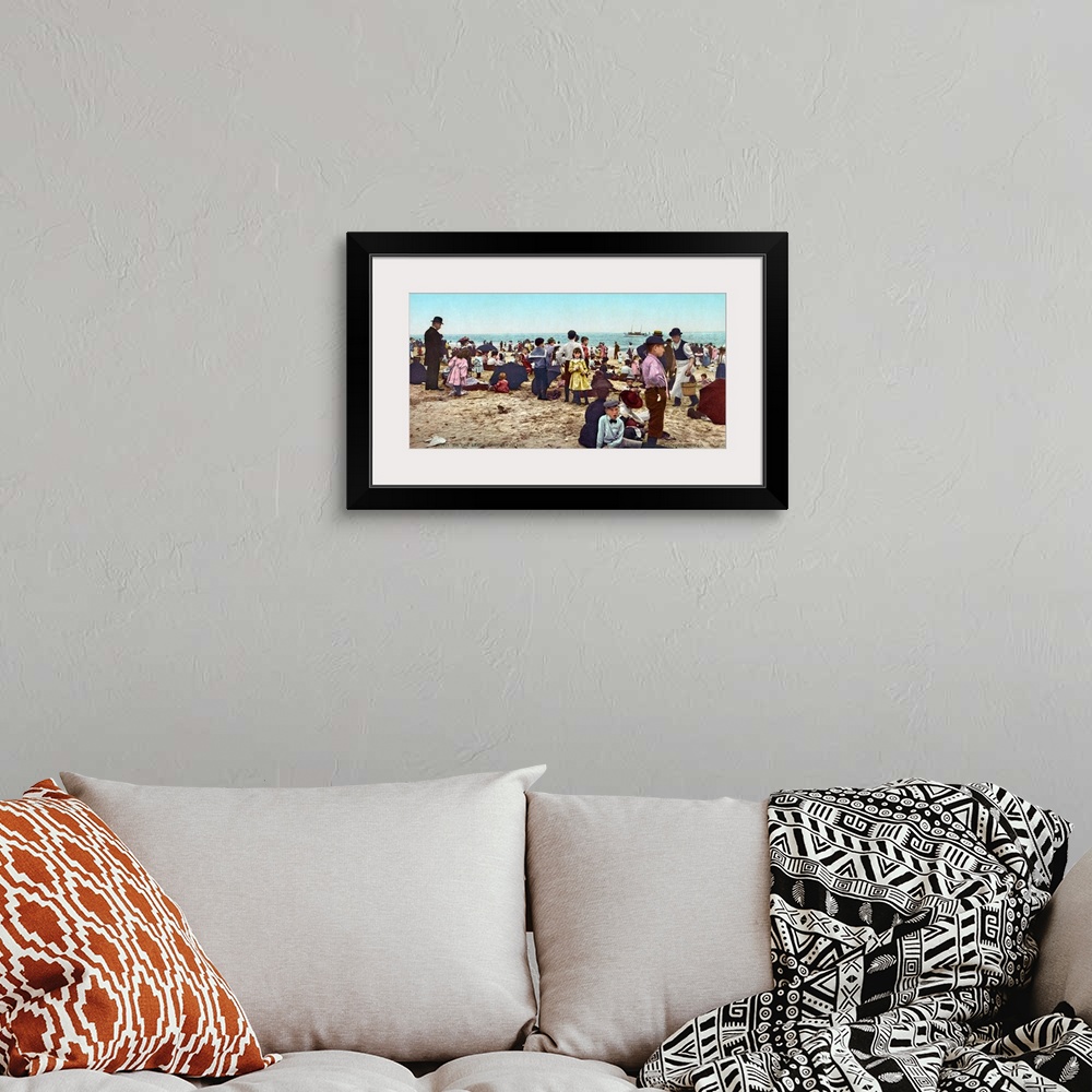 A bohemian room featuring The beach at Coney Island, Brooklyn, New York. Photochrome print, c1902.