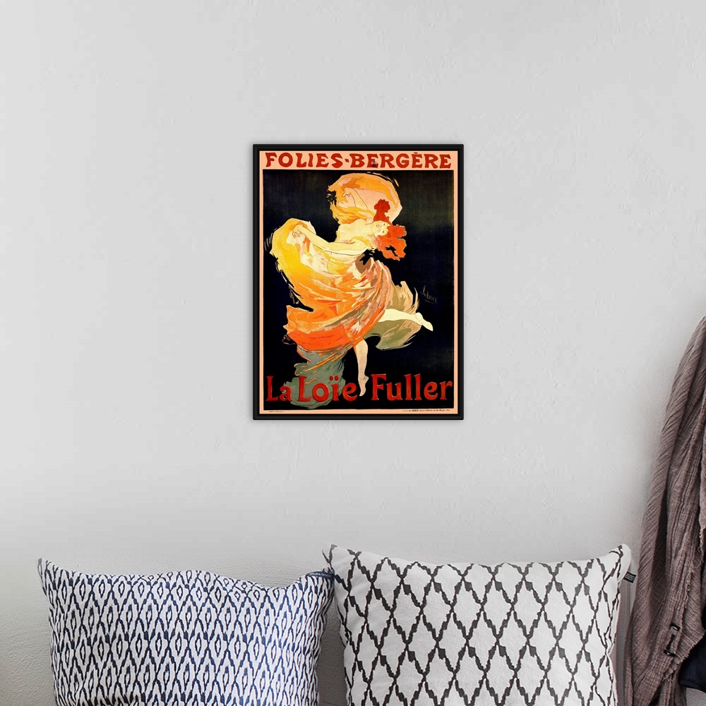 A bohemian room featuring Cabaret Folies Bergere- La Loie Fuller Vintage Advertising Poster