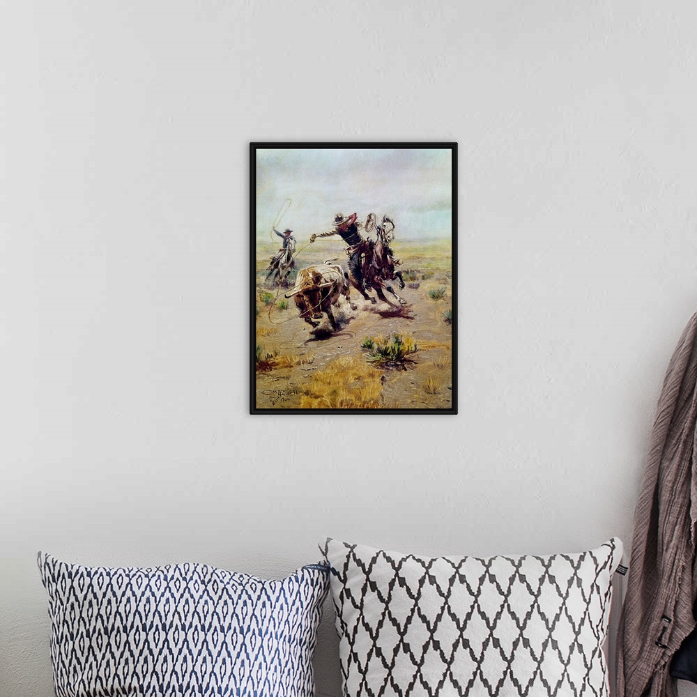 A bohemian room featuring Cowboy Roping a Steer