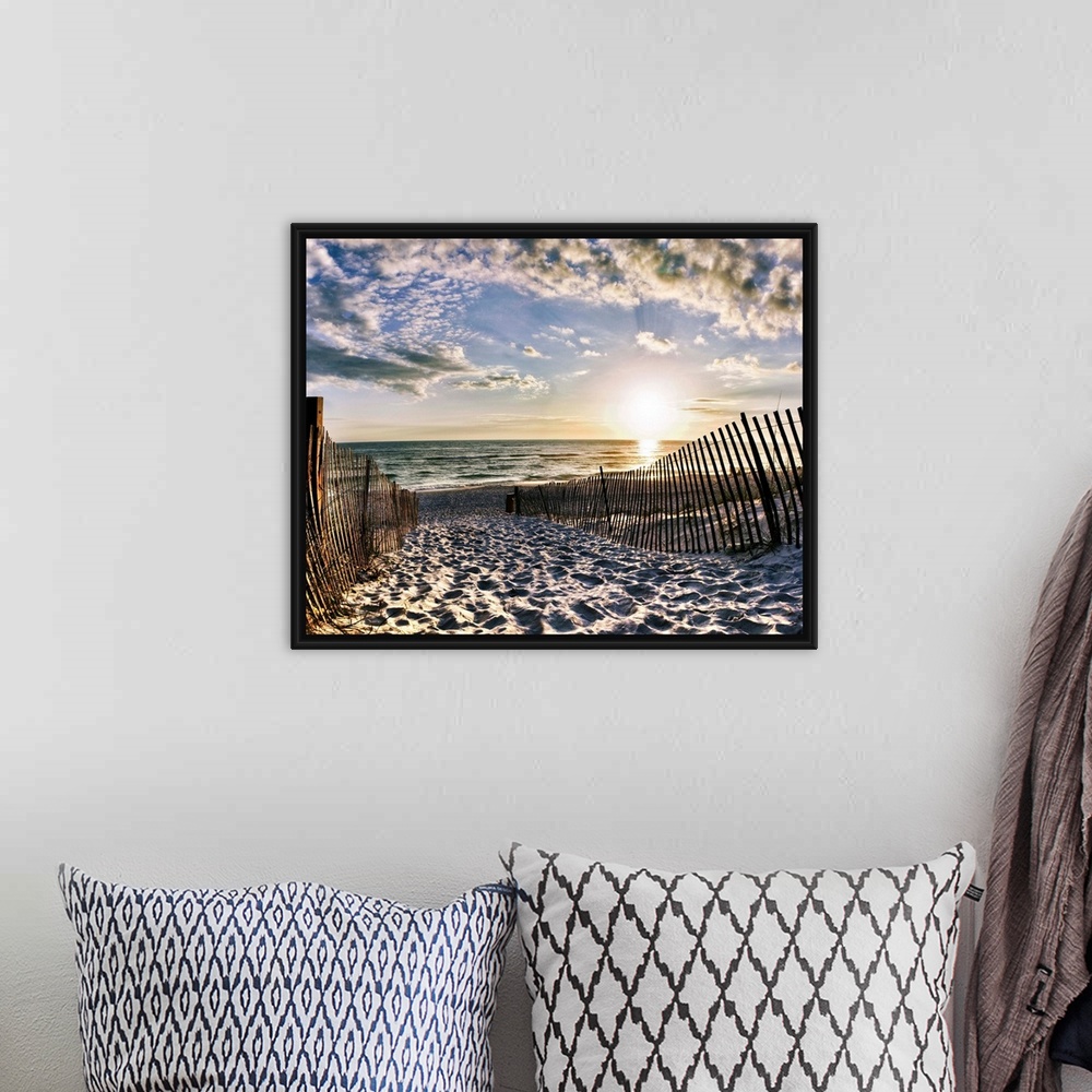 A bohemian room featuring A beautiful sunset along Rosemary Beach, Florida.