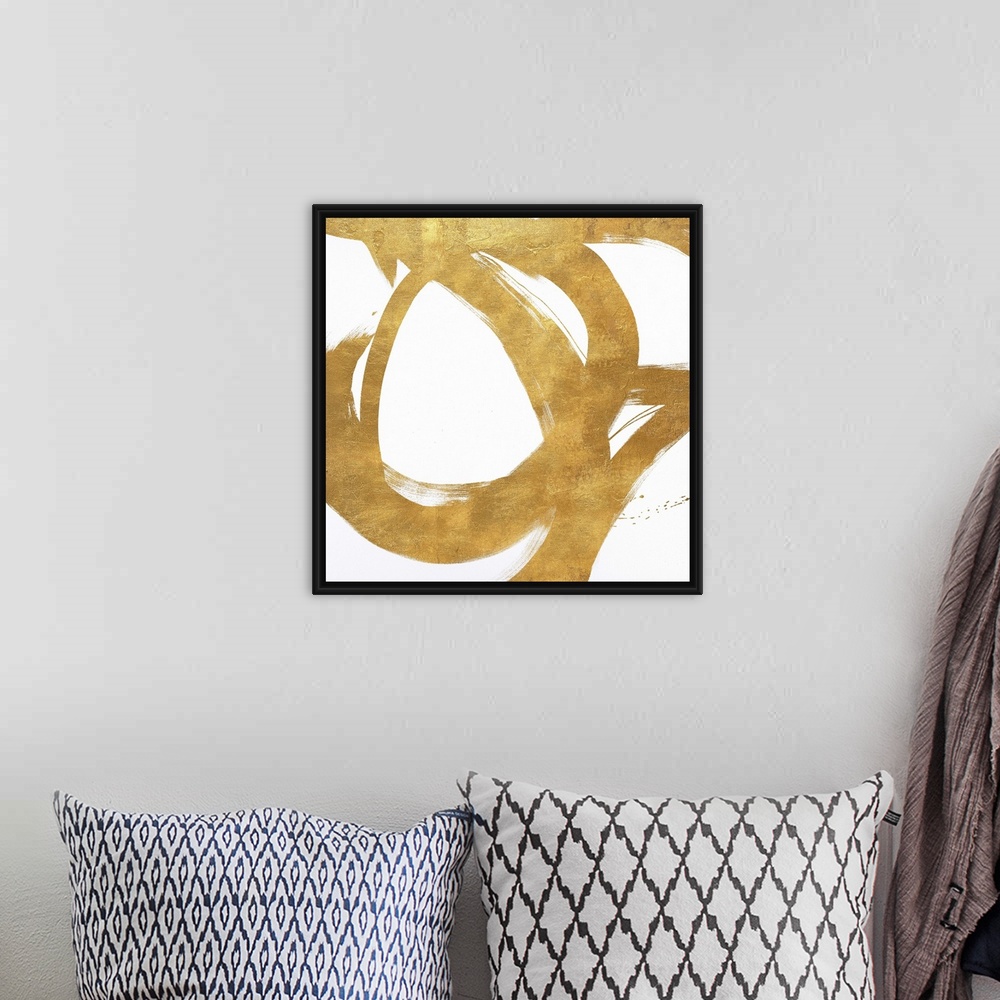 A bohemian room featuring Gold Circular Strokes I