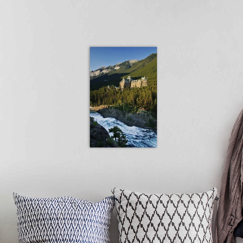 A bohemian room featuring Banff Springs Hotel And Bow Falls, Banff National Park, Alberta, Canada