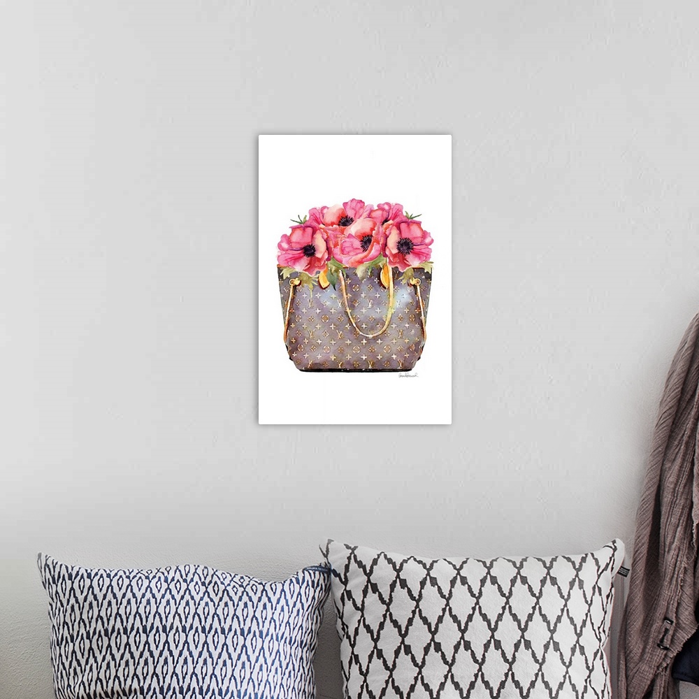 A bohemian room featuring Fashion Bag With Peonies