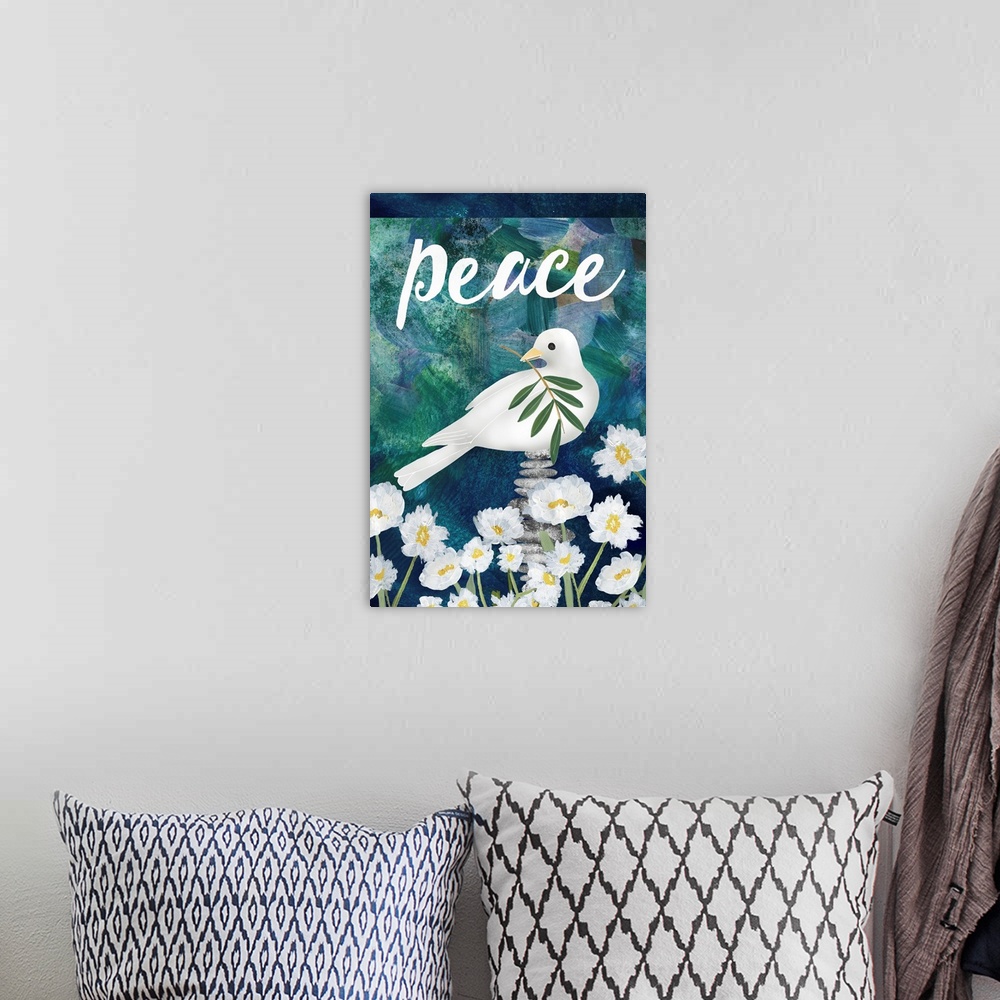 A bohemian room featuring Peace Dove