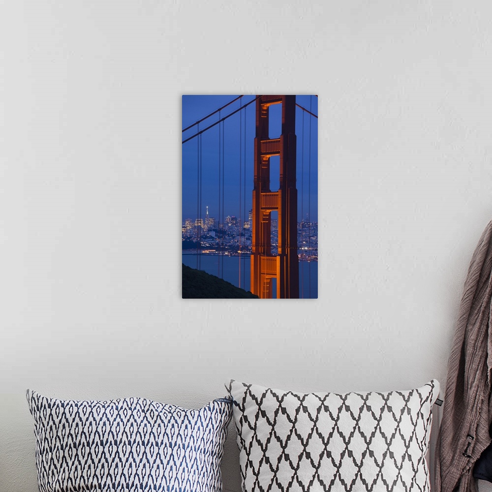 A bohemian room featuring USA, California, San Francisco, Golden Gate National Recreation Area, Golden Gate Bridge, evening