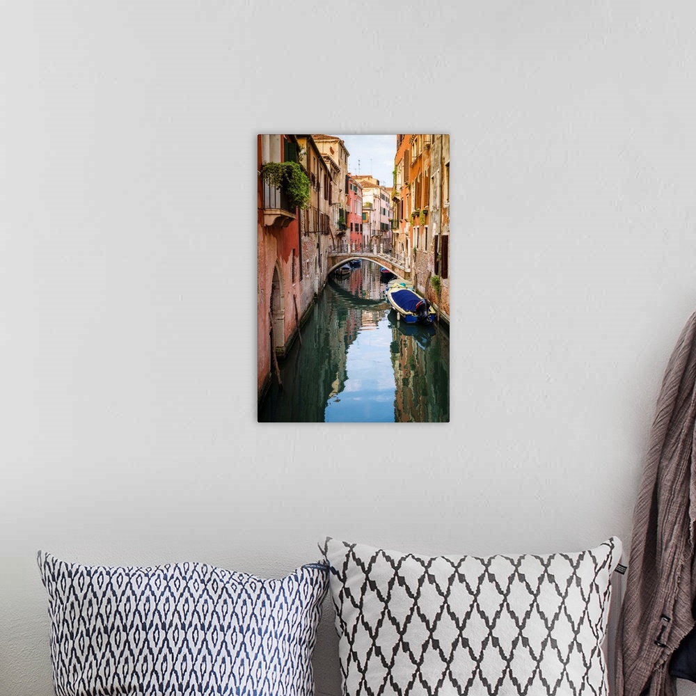 A bohemian room featuring Canal and houses, Venice, Veneto, Italy.