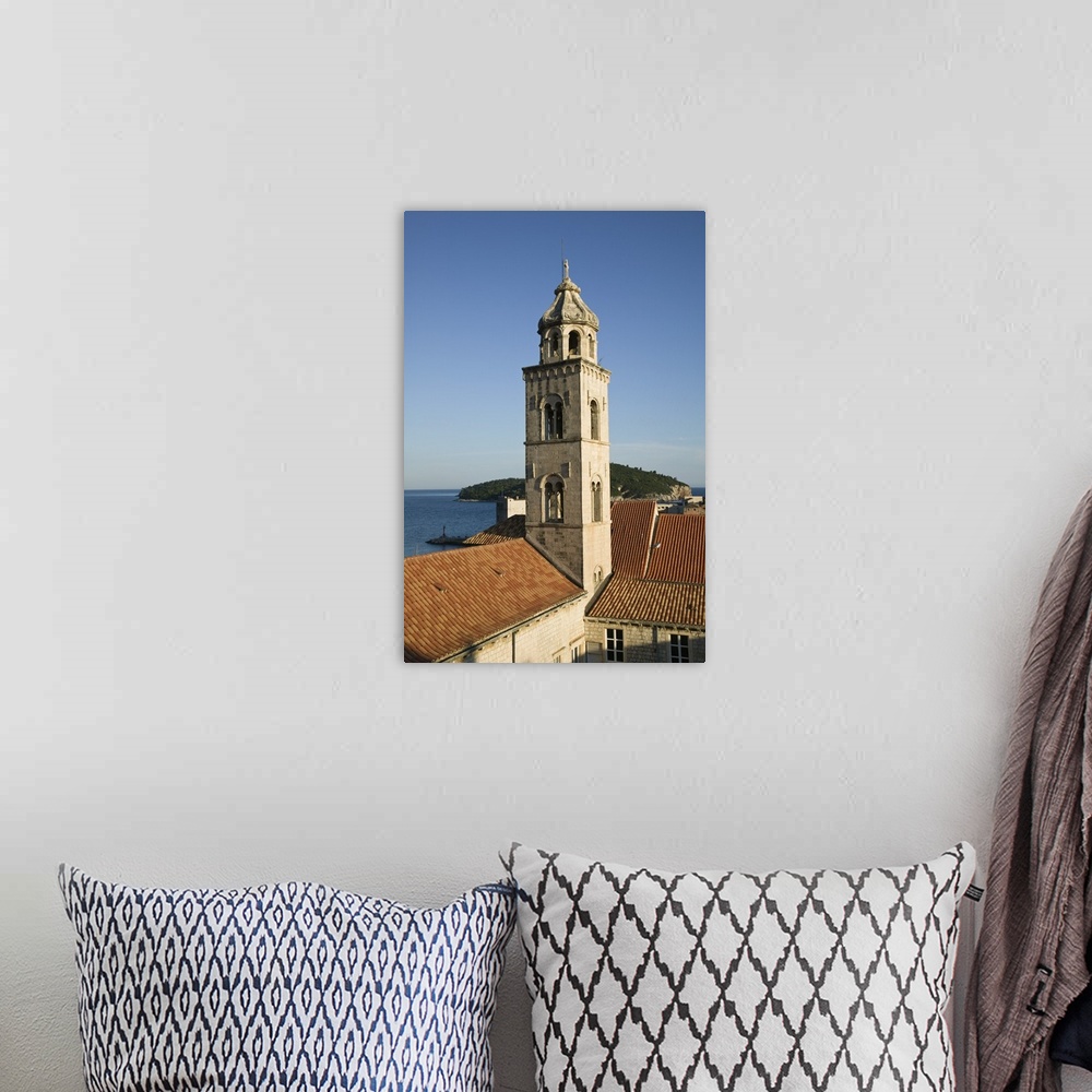 A bohemian room featuring Croatia-Southern Dalmatia-Dubrovnik. Old Town Dubrovnik- Belltower of the Dominican Monastery