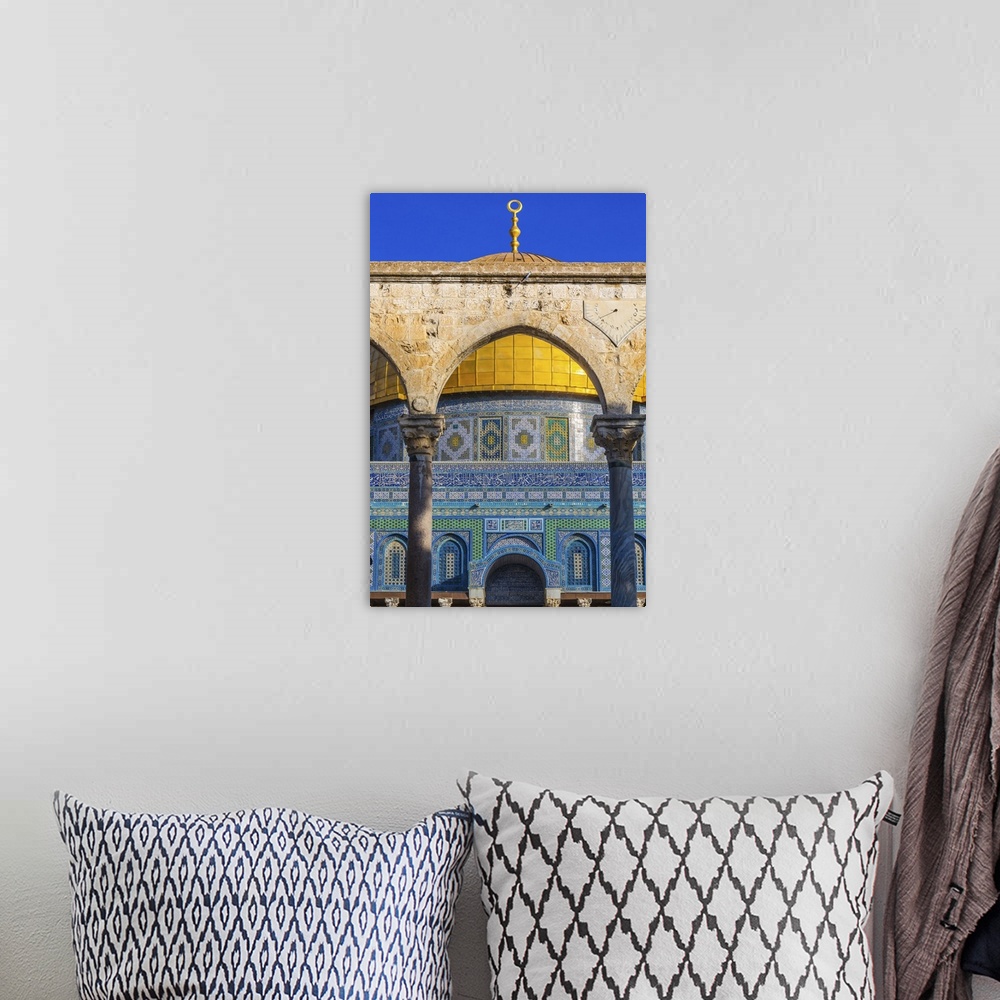 A bohemian room featuring Dome of the Rock Arch Islamic Mosque Temple Mount Jerusalem Israel. Built in 691 One of most sacr...