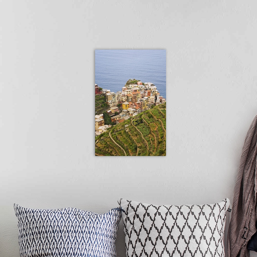 A bohemian room featuring Europe, Italy, Manarola. Overview of town.