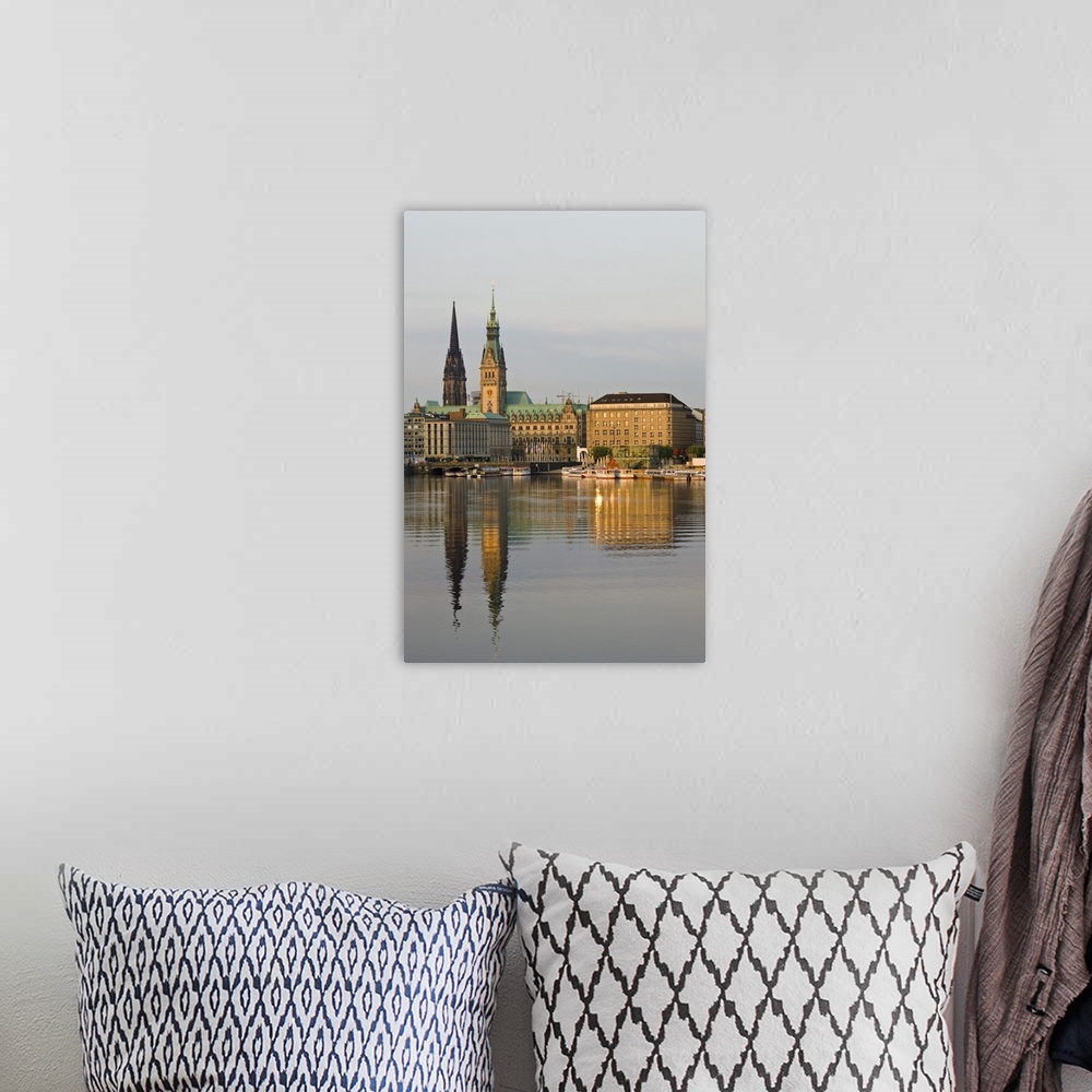 A bohemian room featuring Germany, State of Hamburg, Hamburg. City from Binnenalster Lake.