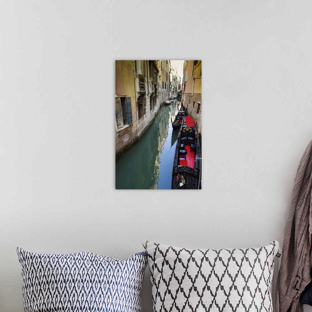 A bohemian room featuring Gondolas and canal, Venice, Veneto, Italy.