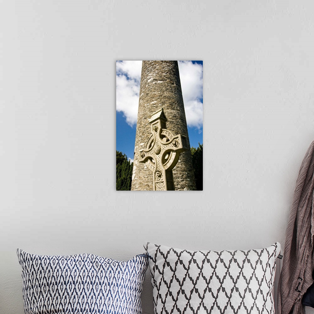 A bohemian room featuring Glendalough, ancient, monastic site, County Wicklow, Ireland, historic, religion, round tower, de...