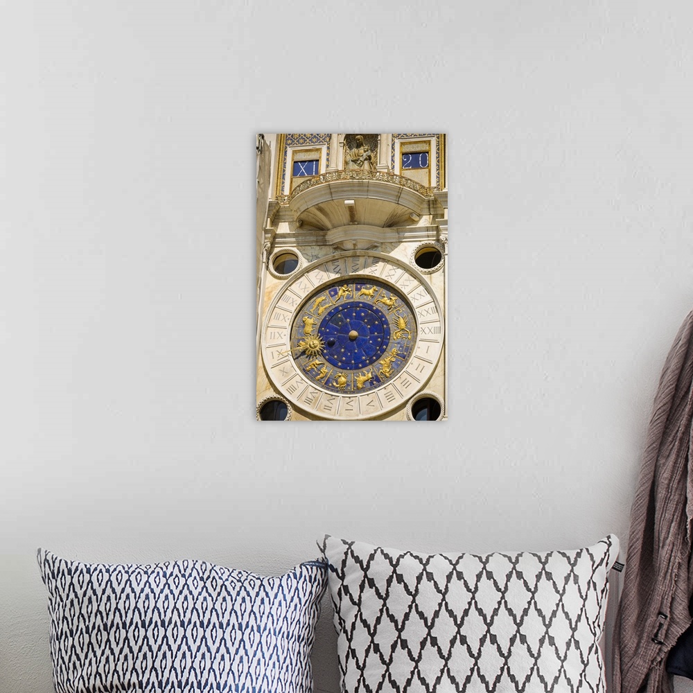 A bohemian room featuring The Torre dell'Orologio (Clock tower) in the Piazza San Marco, Venice, Veneto, Italy.