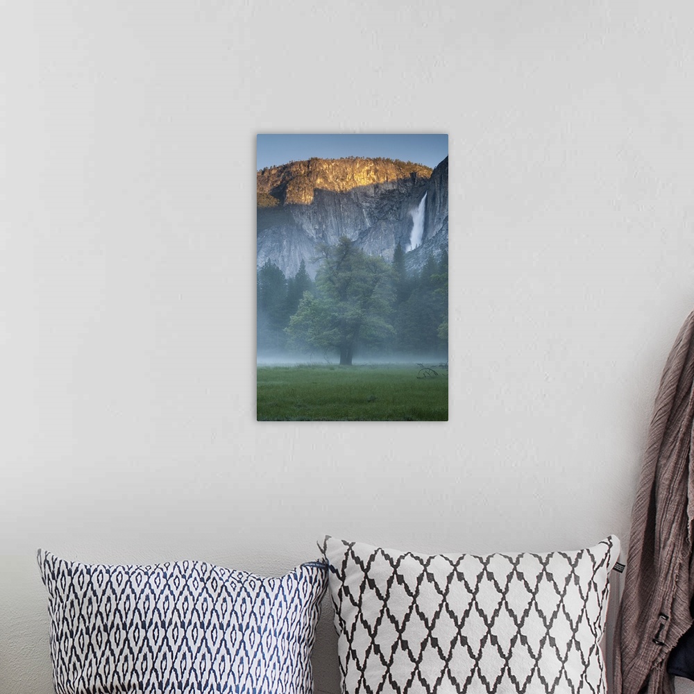 A bohemian room featuring North America, USA, California, Yosemite National Park.  First light on Upper Yosemite Falls with...