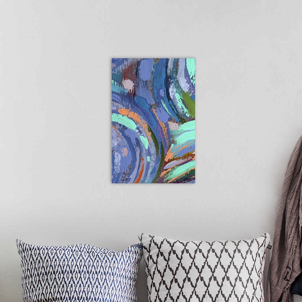 A bohemian room featuring Originally an acrylic painting of textured abstract background.