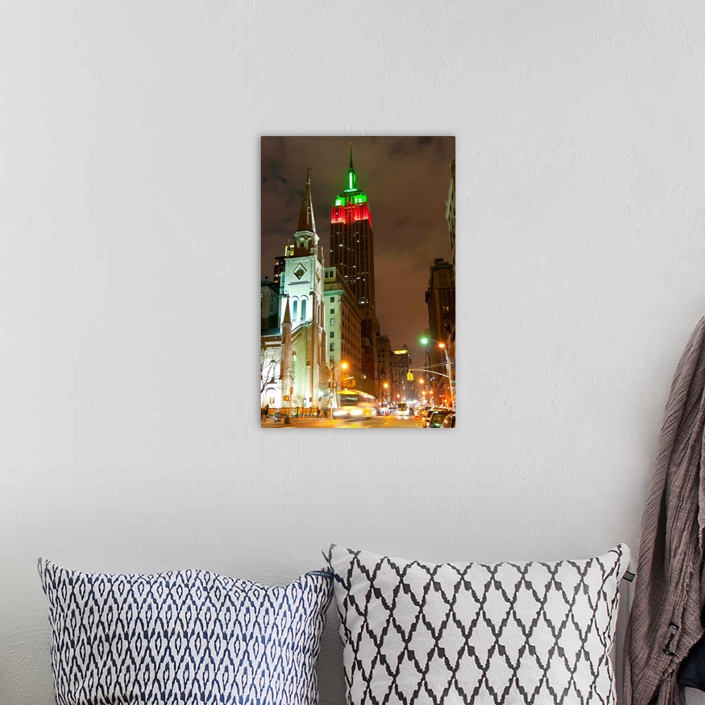 A bohemian room featuring New York, New York City, Christmas time, 5th avenue, Empire State bldg