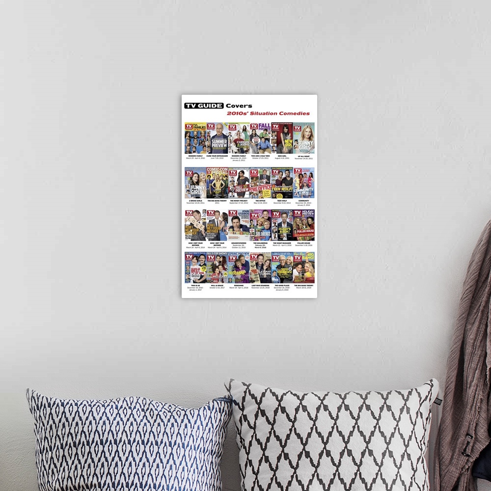 A bohemian room featuring 2010s' Situation Comedies, TV Guide Covers Poster, 2020. TV Guide.