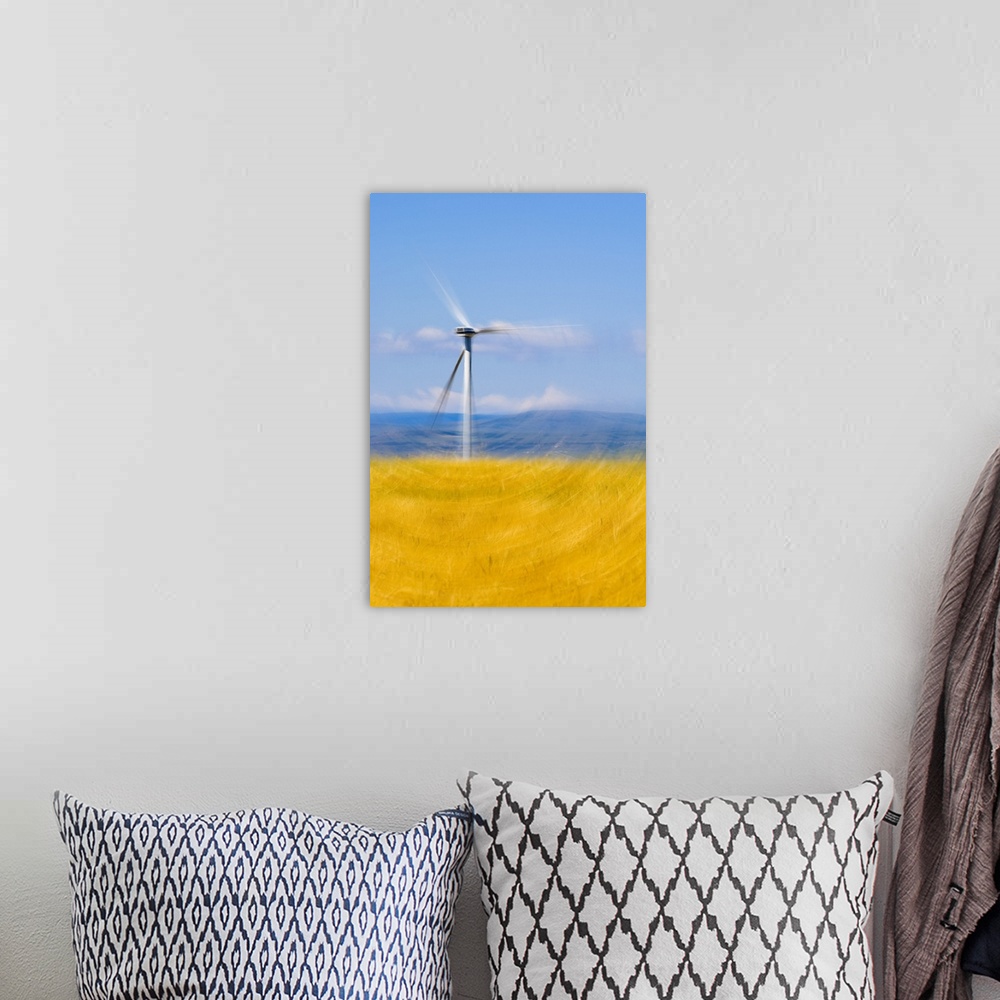 A bohemian room featuring A windmill