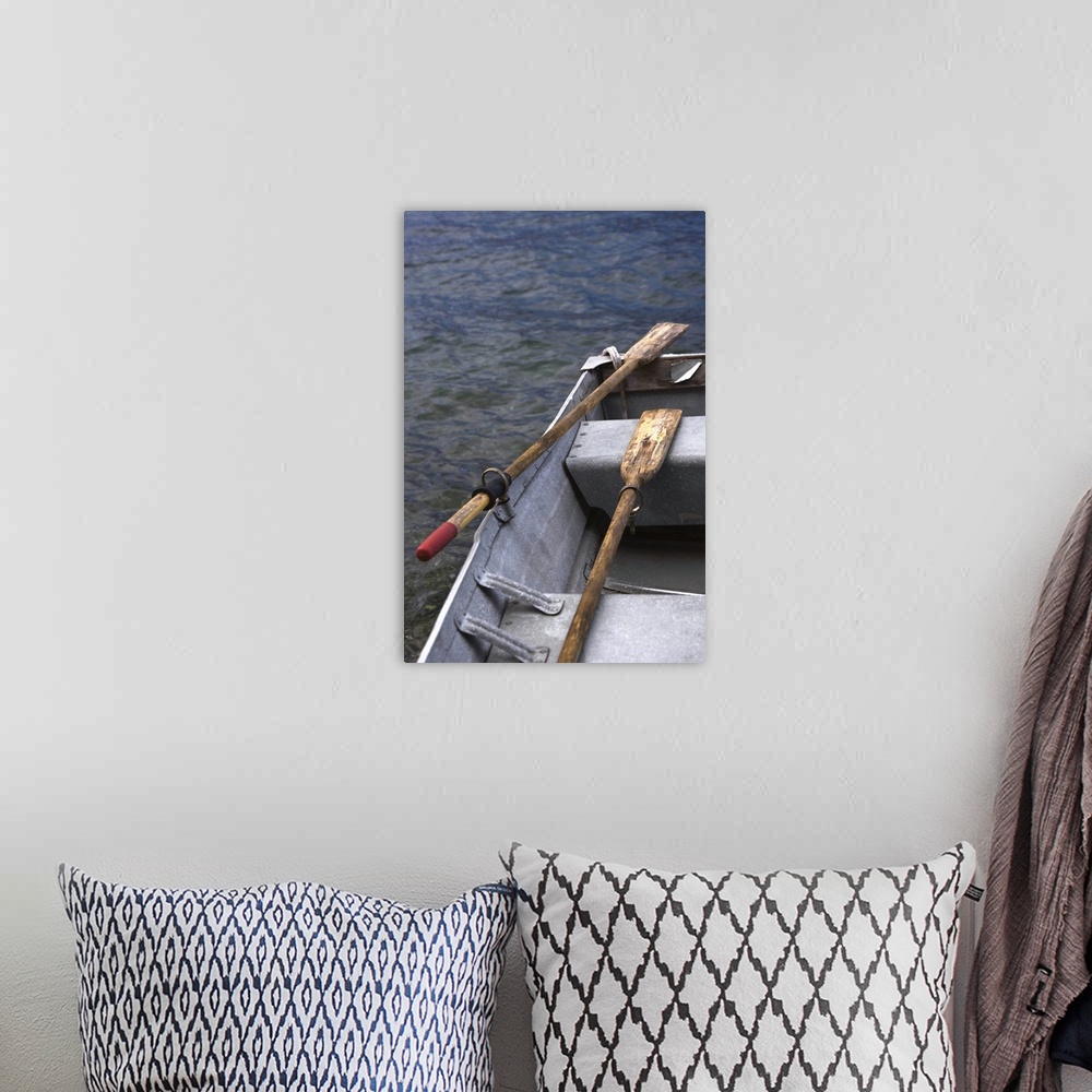 A bohemian room featuring Boat with oars