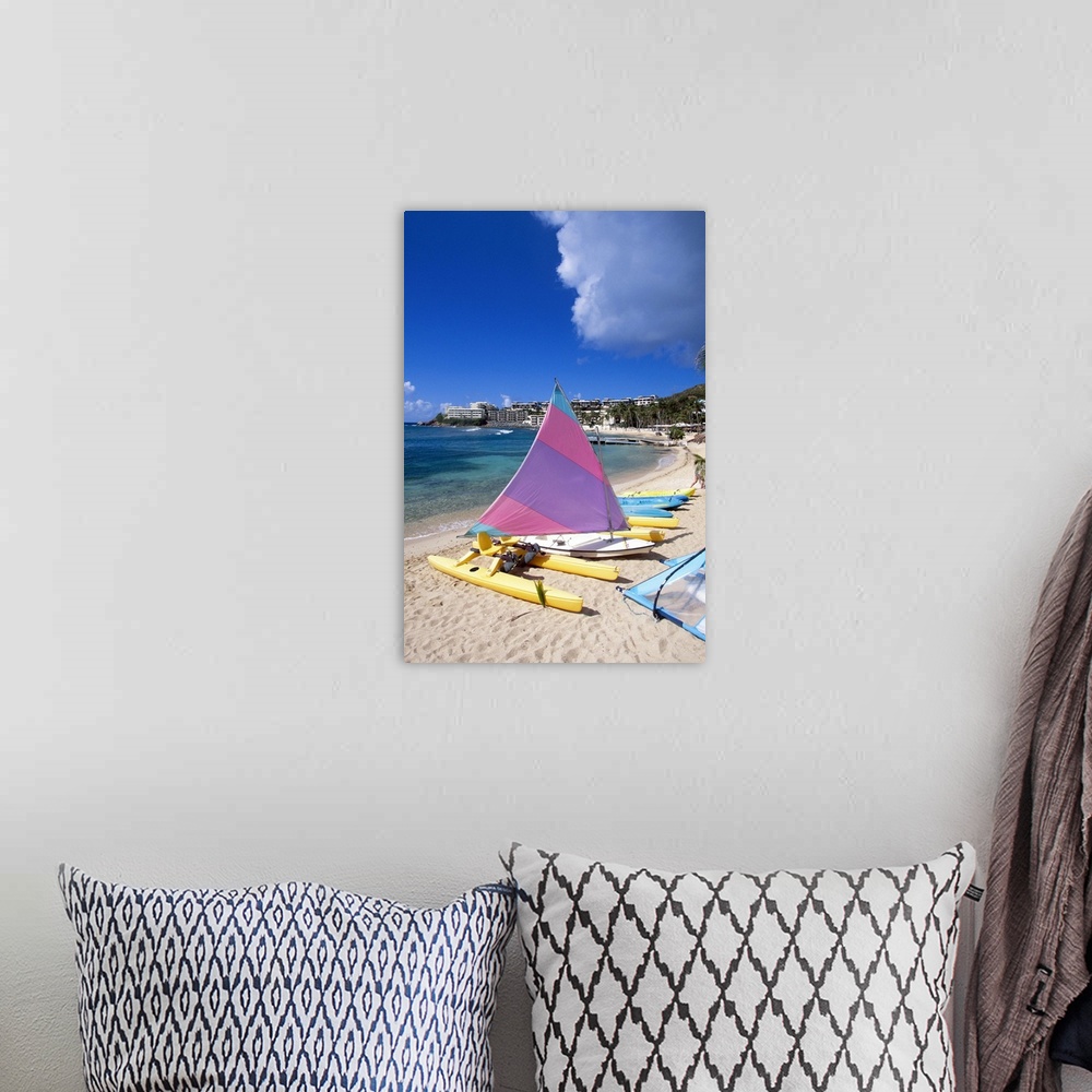 A bohemian room featuring Boats on beach