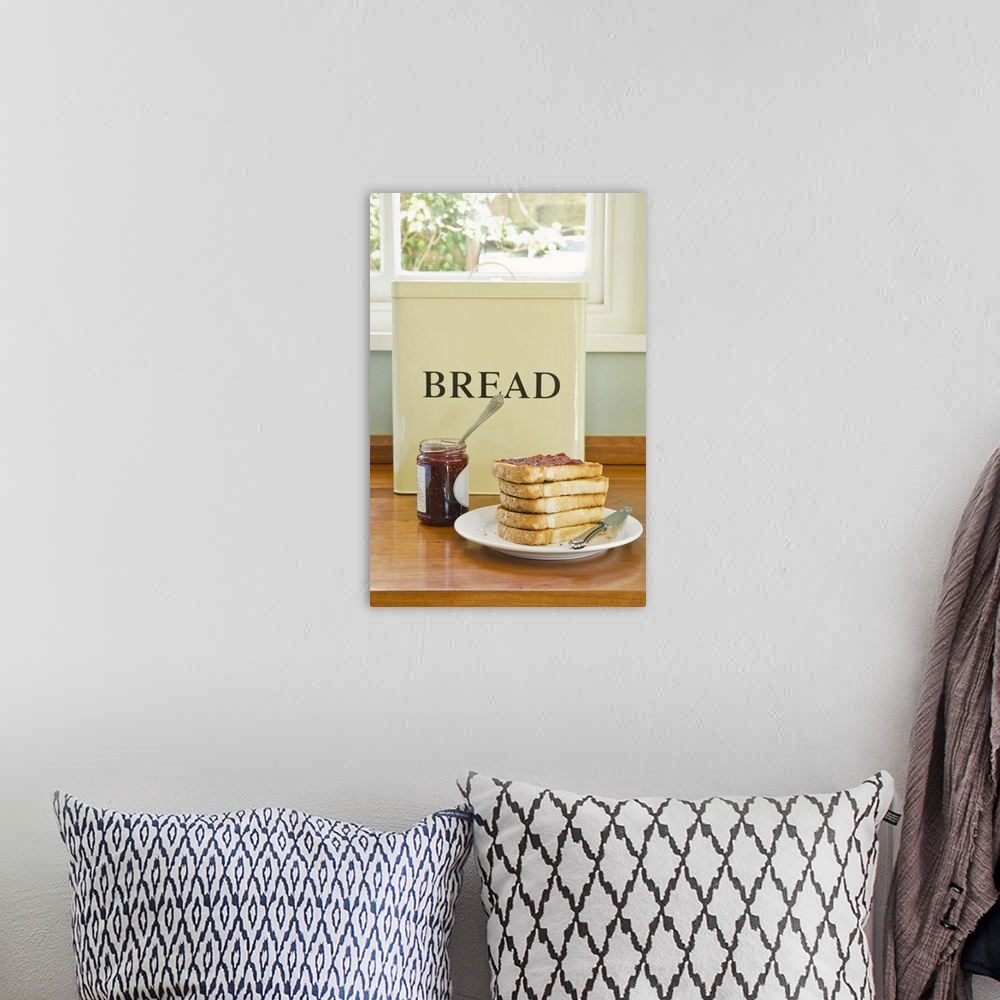 A bohemian room featuring Bread with jam