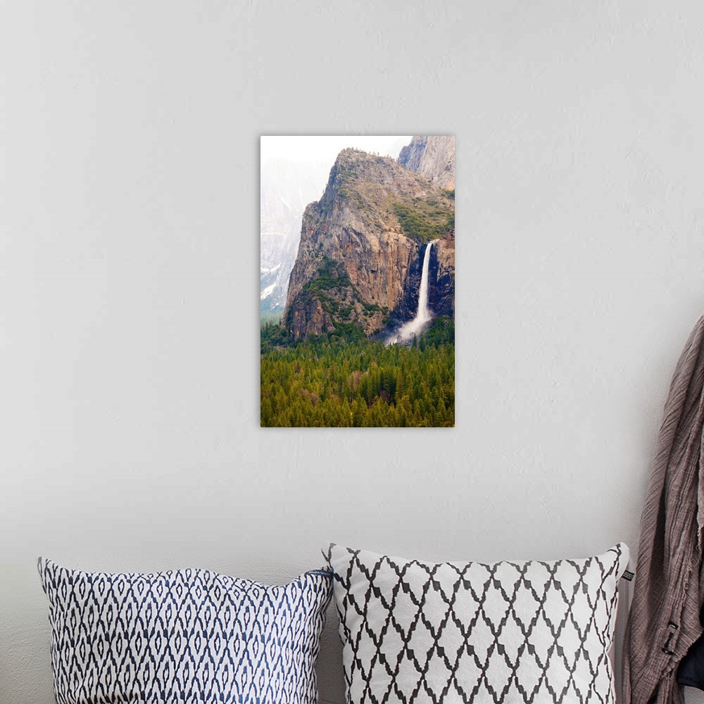 A bohemian room featuring Bridalveil falls in Yosemite National Park, CA