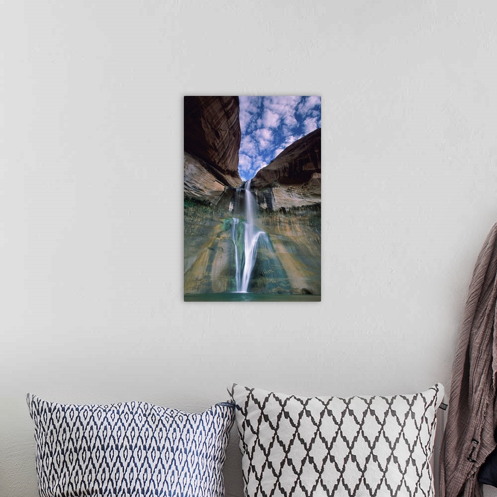 A bohemian room featuring Calf Creek Falls, Utah