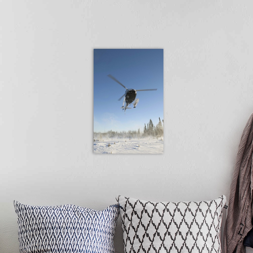 A bohemian room featuring Canada, Alberta, Helicopter landing on snow
