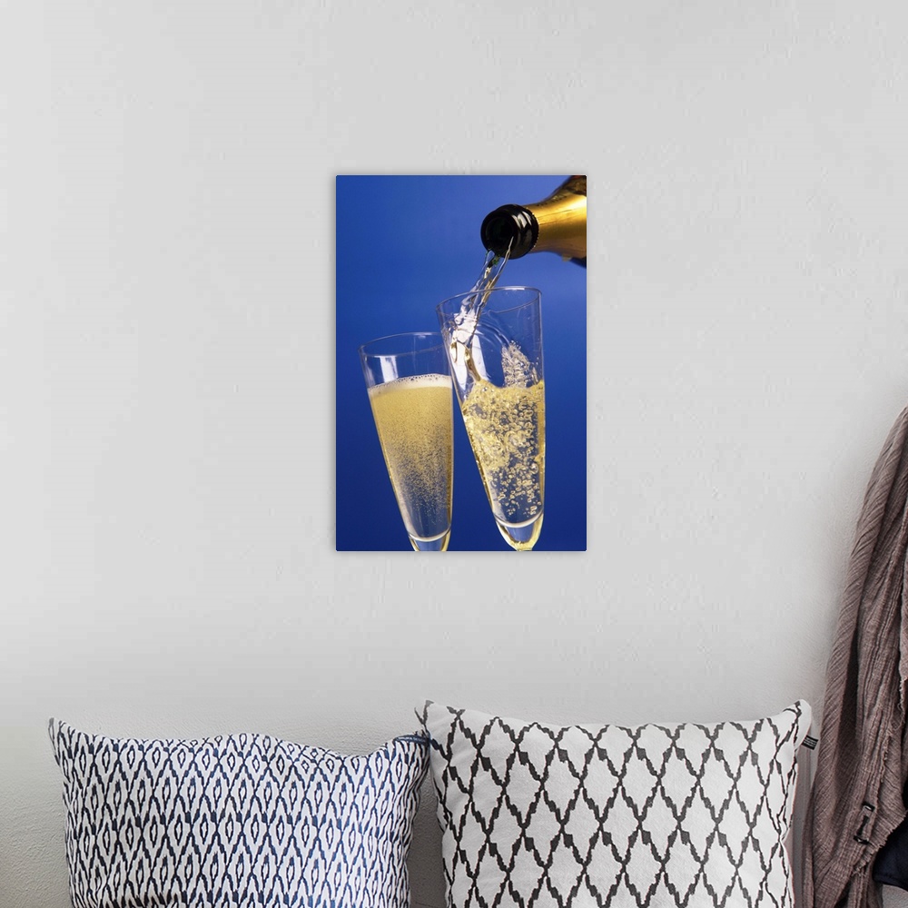A bohemian room featuring Champagne Glass And Bottle