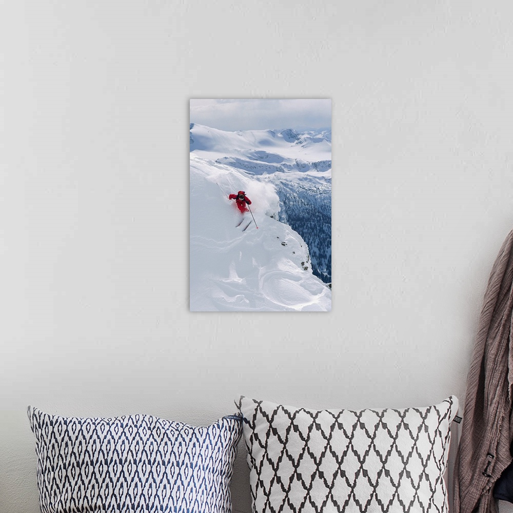 A bohemian room featuring Downhill skier turning on slope