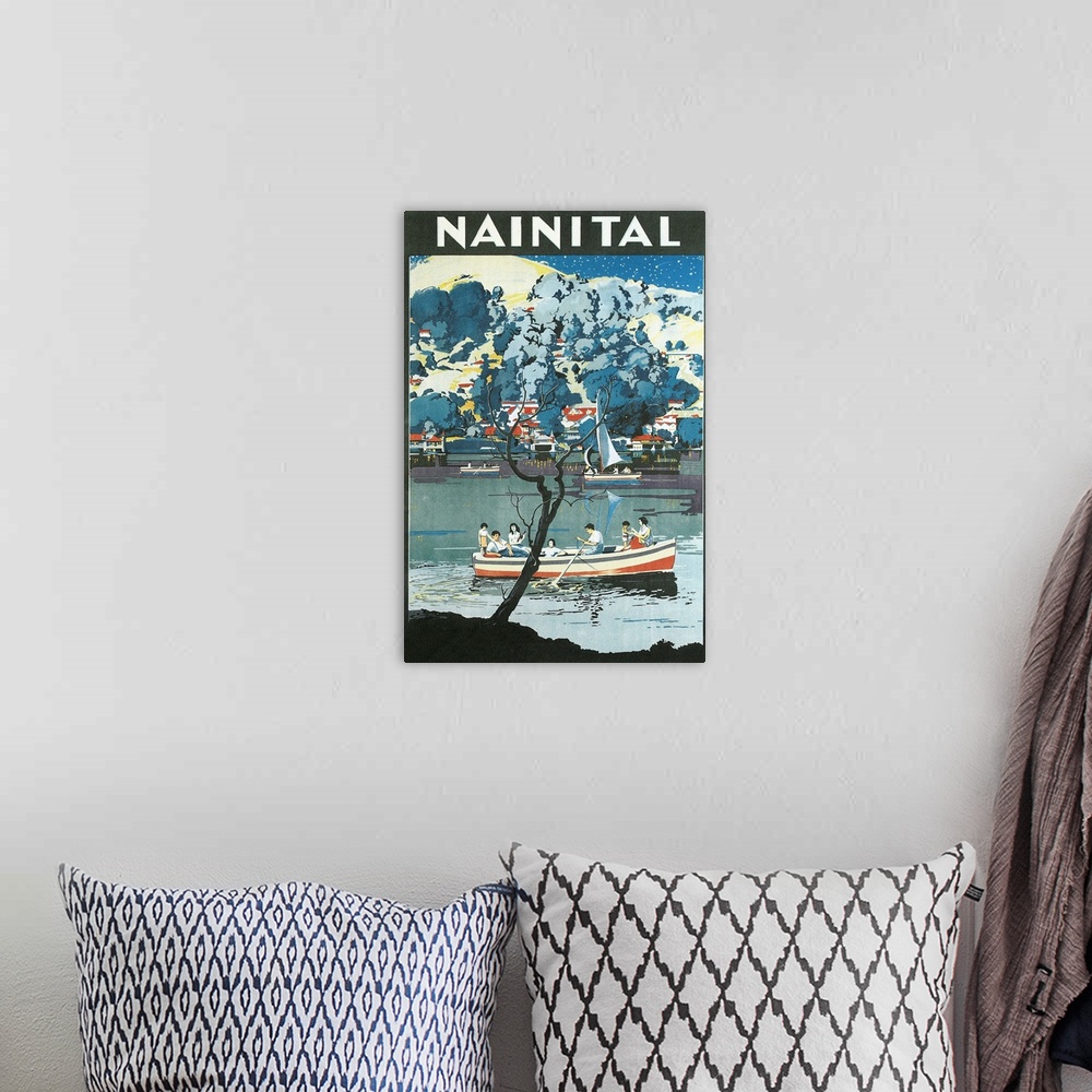 A bohemian room featuring India Travel Poster, Nainital