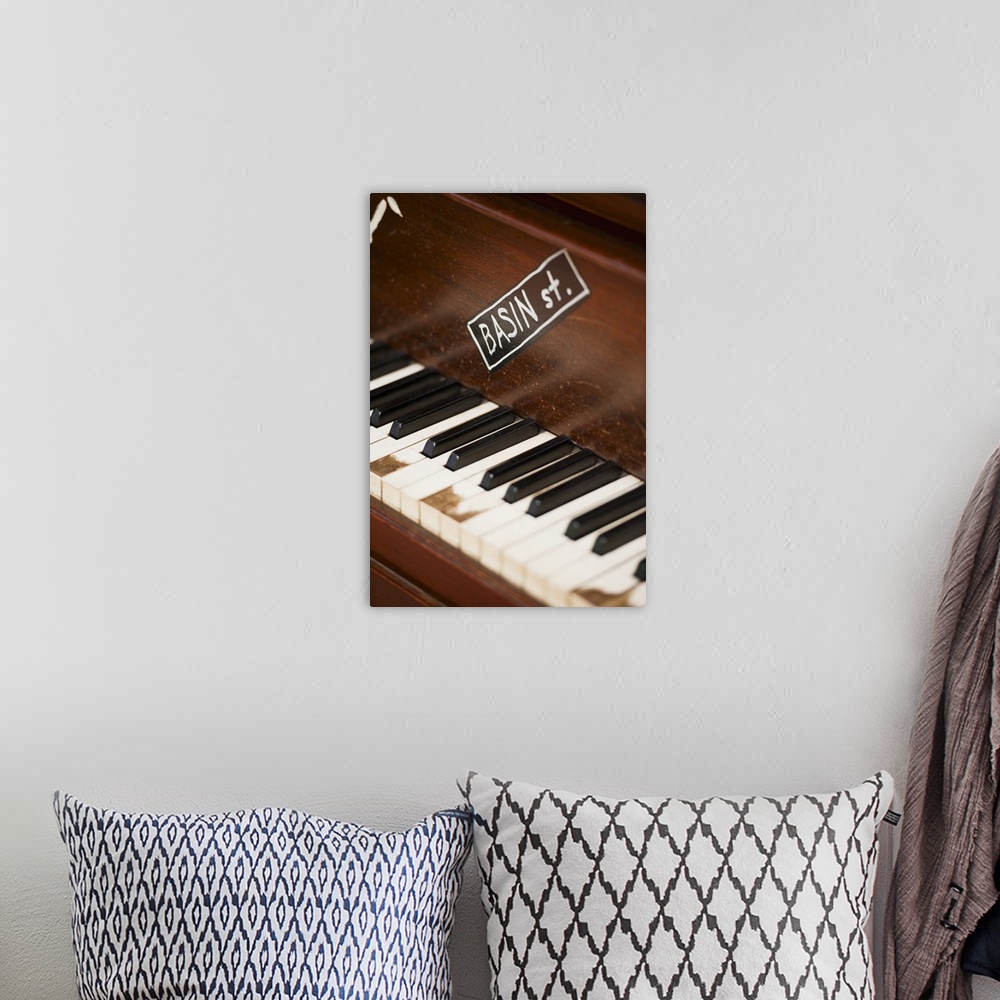 A bohemian room featuring Keys on a piano