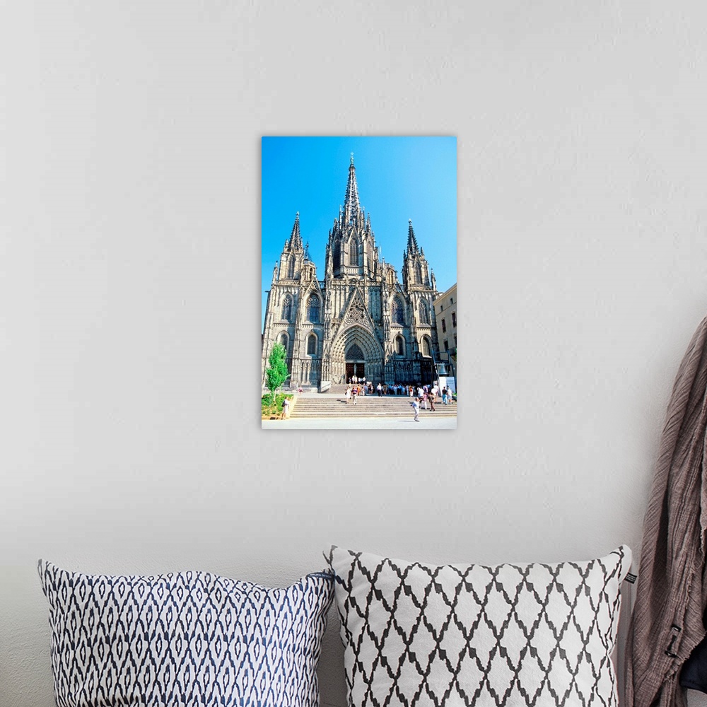 A bohemian room featuring Low angle view of Barcelona Cathedral, Barcelona, Spain