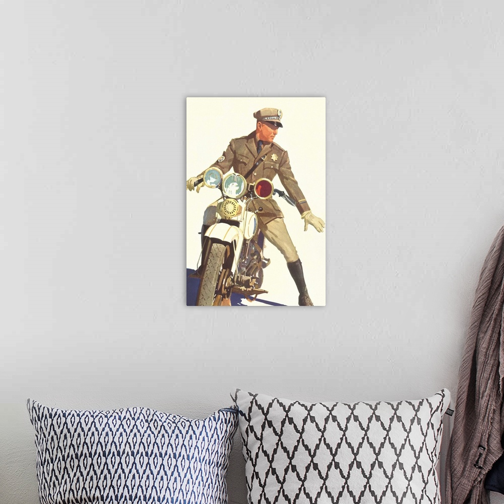 A bohemian room featuring Motorcycle Cop Image by Found Image Press/Corbis