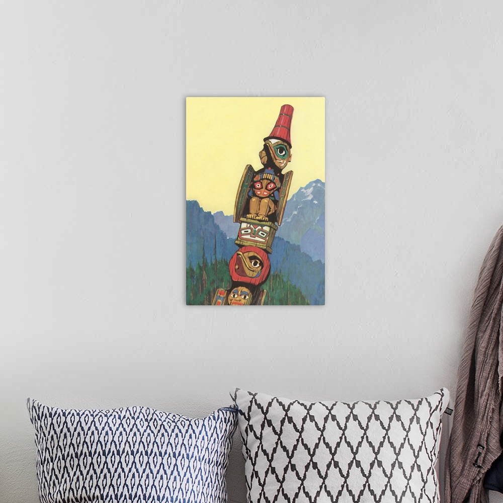 A bohemian room featuring Totem Pole and Mountains Image by Found Image Press/Corbis