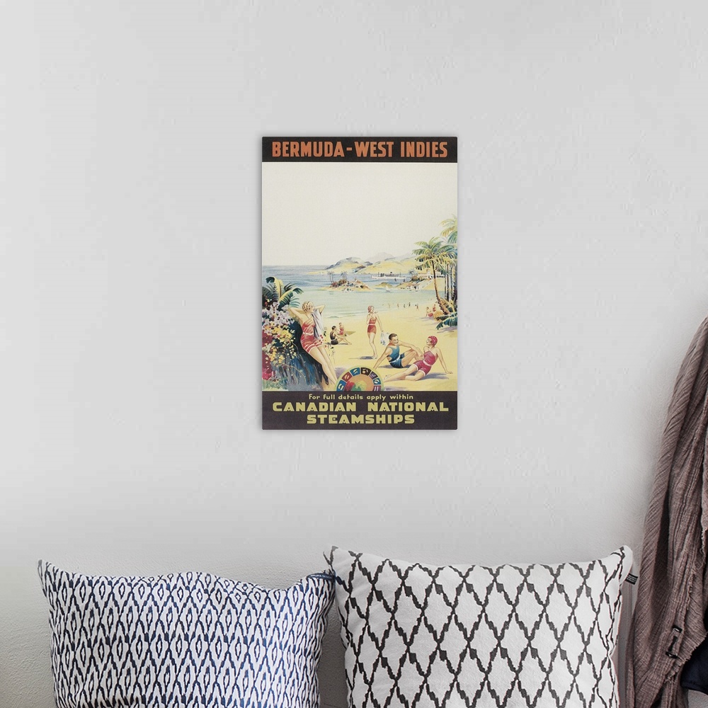 A bohemian room featuring Travel Poster for Bermuda, West Indies