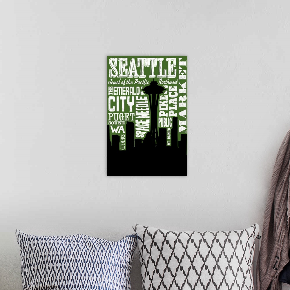 A bohemian room featuring Space Needle Silhouette