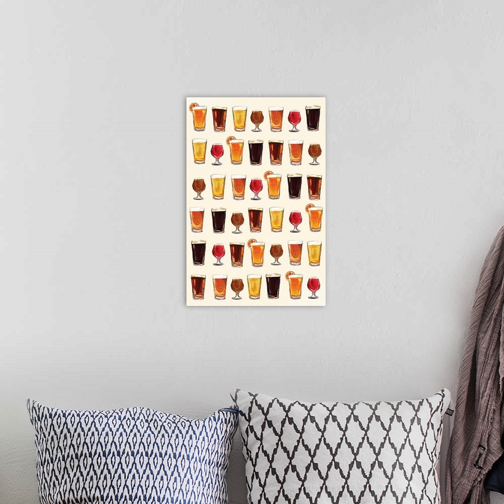 A bohemian room featuring Craft Beer Pattern - Light