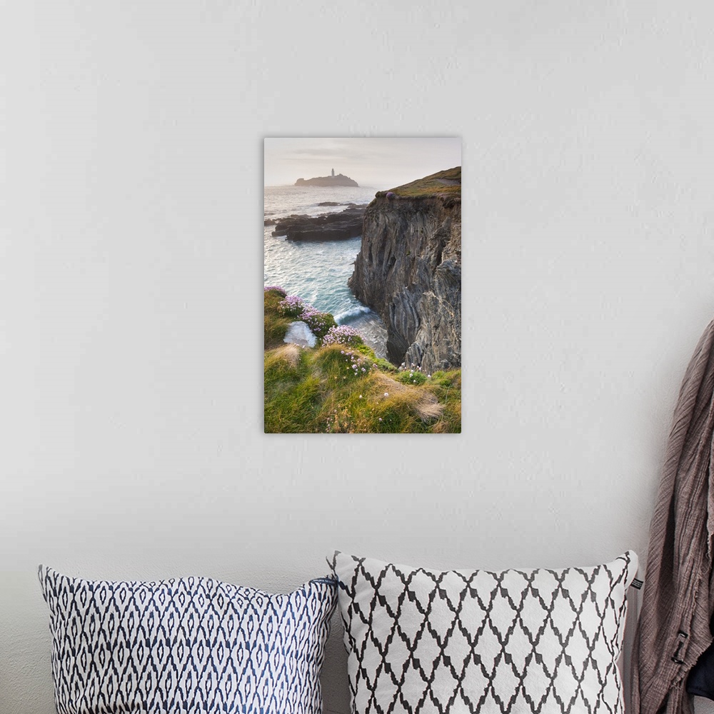 A bohemian room featuring Coastal Cliffs, Godrevy Point, near St Ives, Cornwall, England.