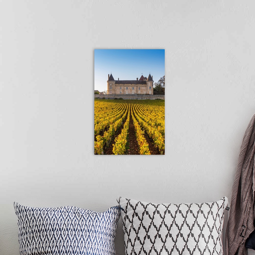 A bohemian room featuring France, Bourgogne-Franche-Comte, Burgundy, Saone-et-Loire, Rully. Chateau de Rully.