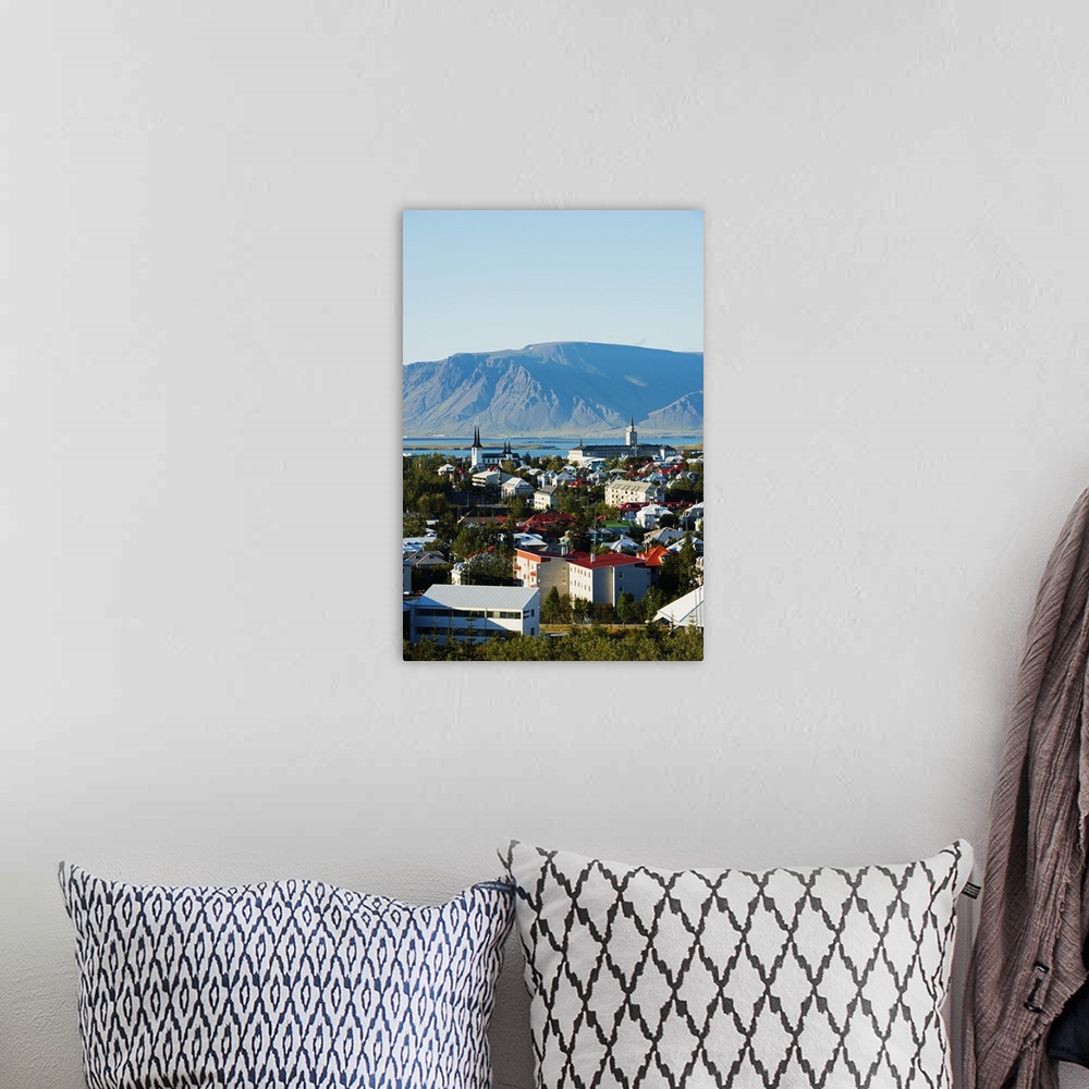 A bohemian room featuring Iceland, Reykjavik, city view.