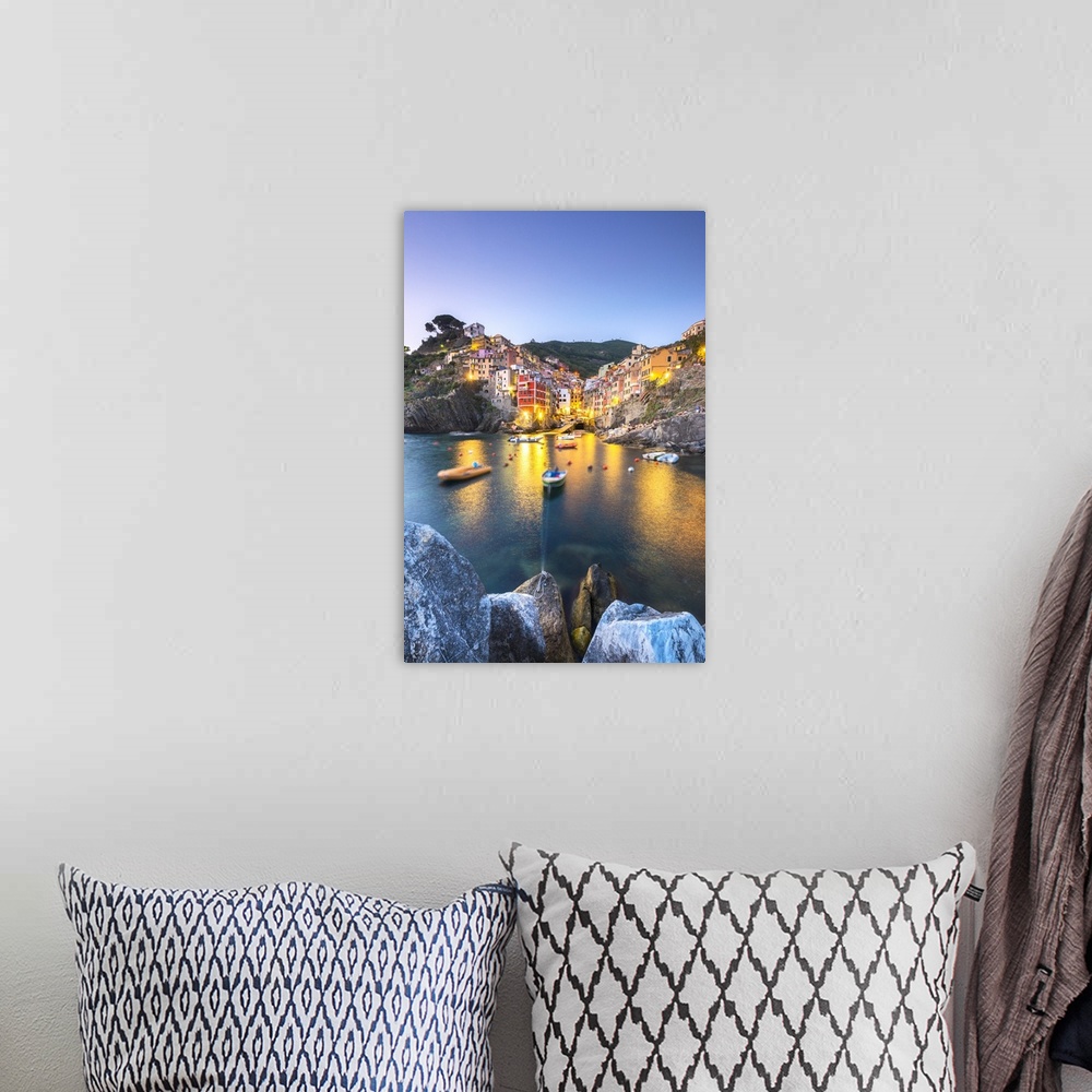 A bohemian room featuring Manarola, Cinque Terre, Liguria, Italy.