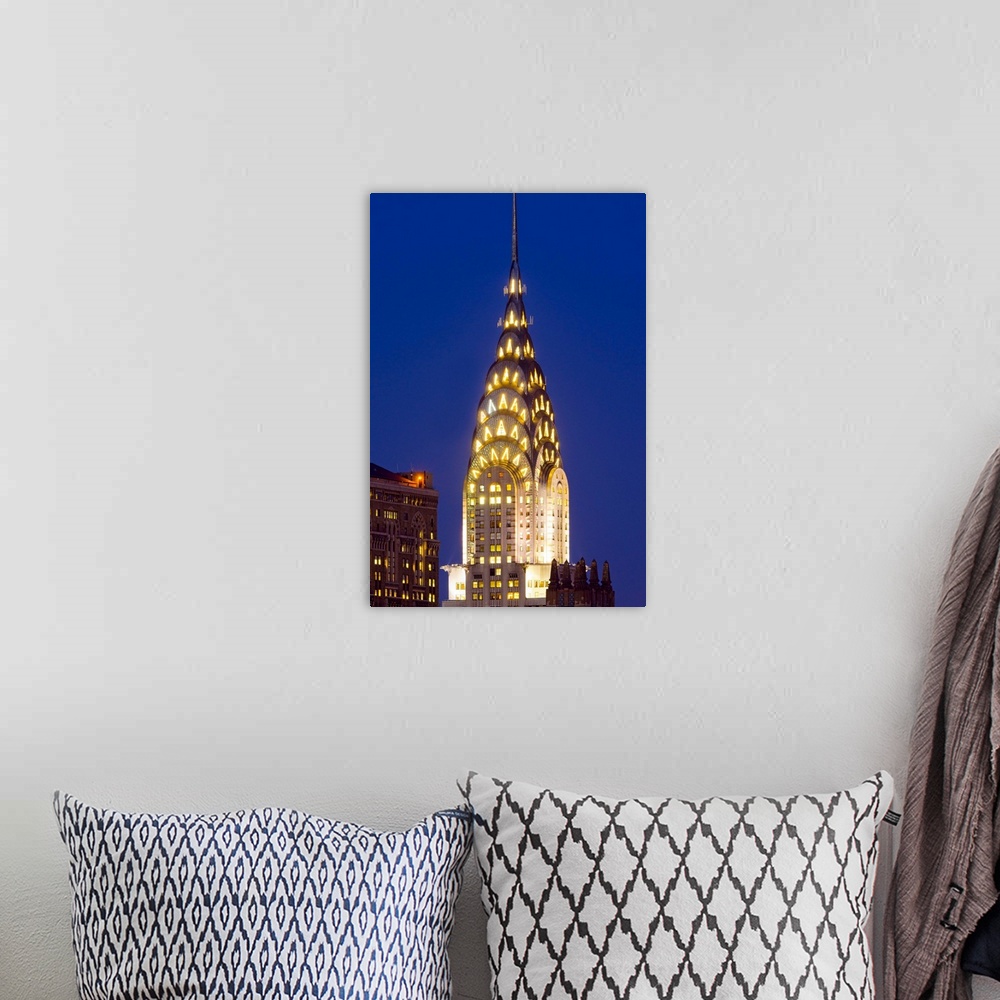 A bohemian room featuring USA, New York, Manhattan, Midtown, Chrysler Building in centre