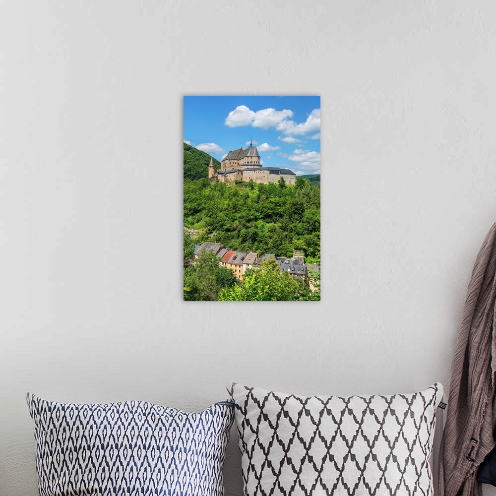 A bohemian room featuring View at Vianden with Castle, Kanton Vianden, Luxembourg.