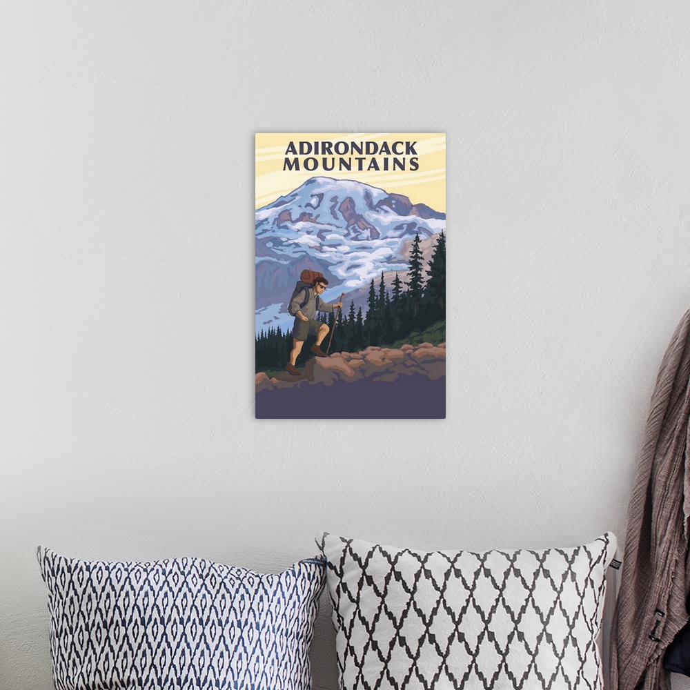 A bohemian room featuring Adirondack Mountains, New York, Hiker and Mountain